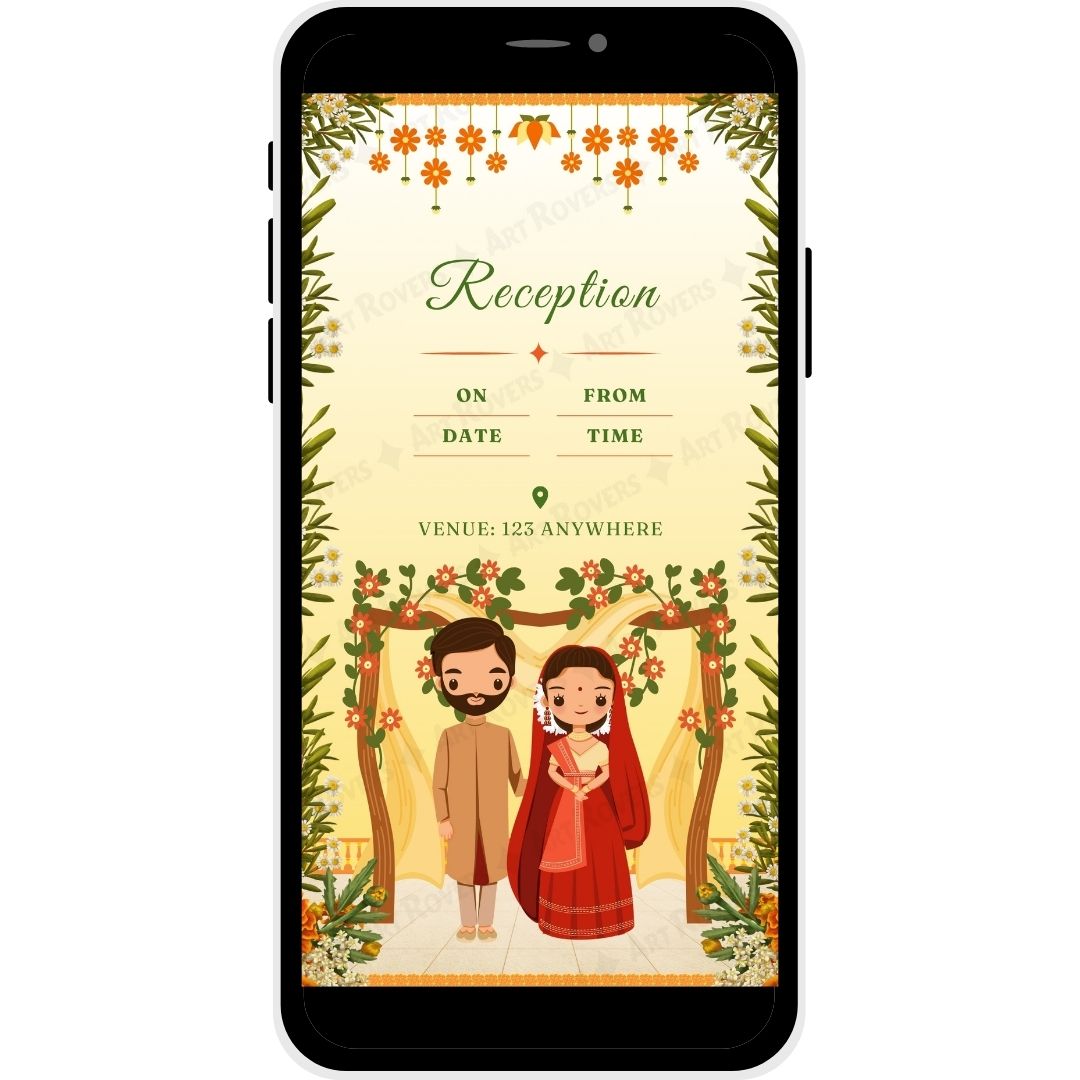 Reception Ceremony in Shubho Milan Bengali Wedding Invitation
