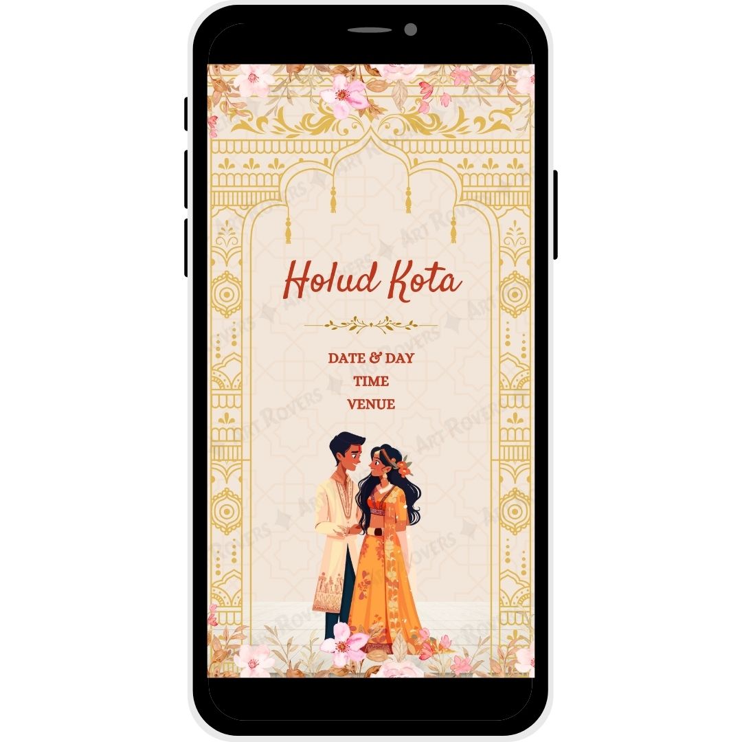 Holud Kota Ceremony on Divine Vows Bengali Wedding Invitation Card