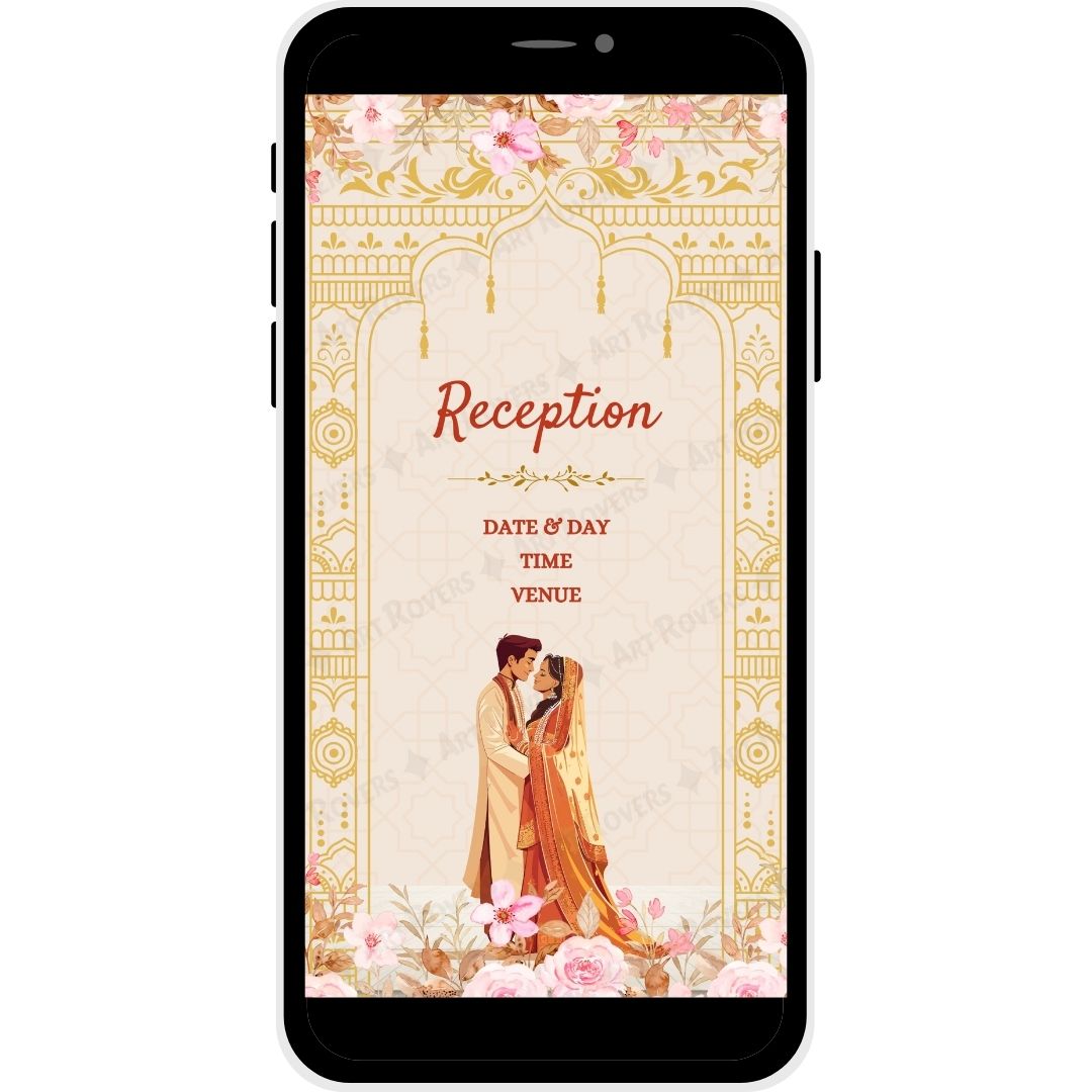 Reception Ceremony on Divine Vows Bengali Wedding Invitation Card