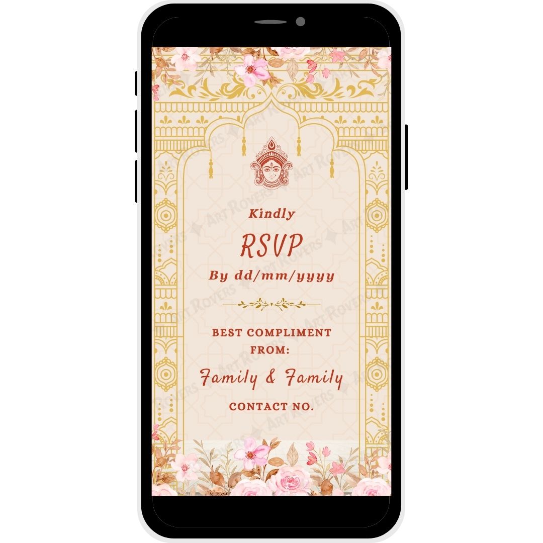RSVP on Divine Vows Bengali Wedding Invitation Card