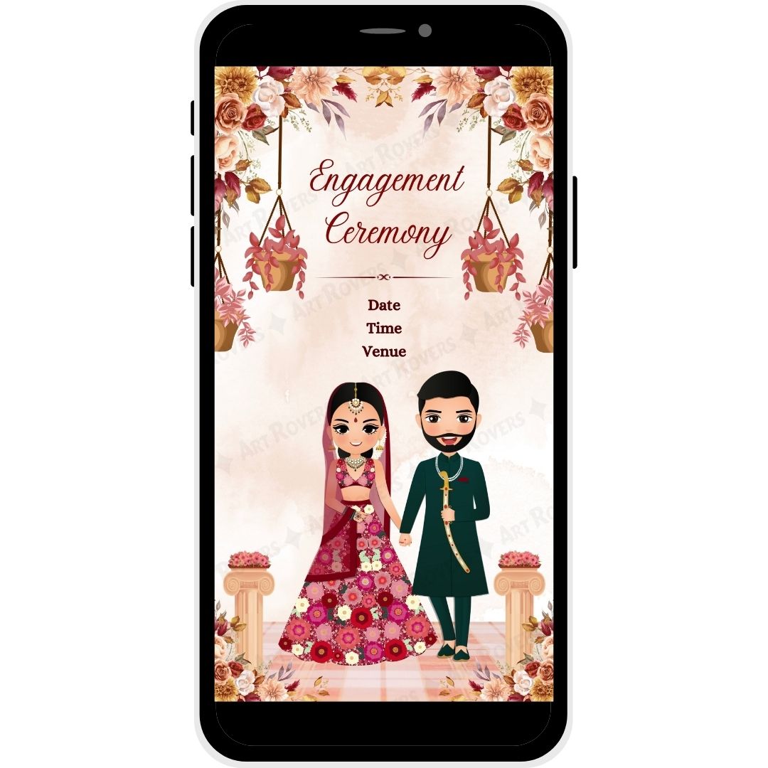 Customizable RSVP section on Hindu wedding PDF invitation PDF card.