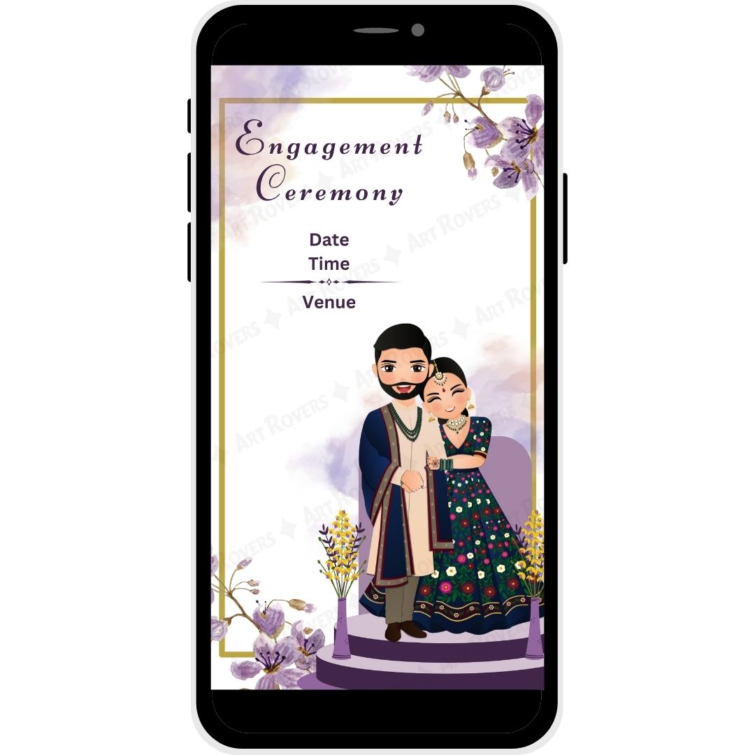 Venue details section with floral embellishments on the Floral Charm wedding card.