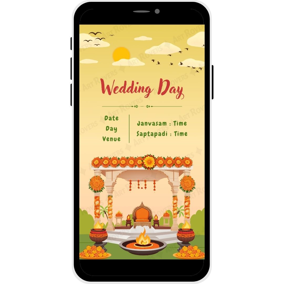 Golden Horizon Malayalam Wedding Invitation Wedding Day Ceremony details