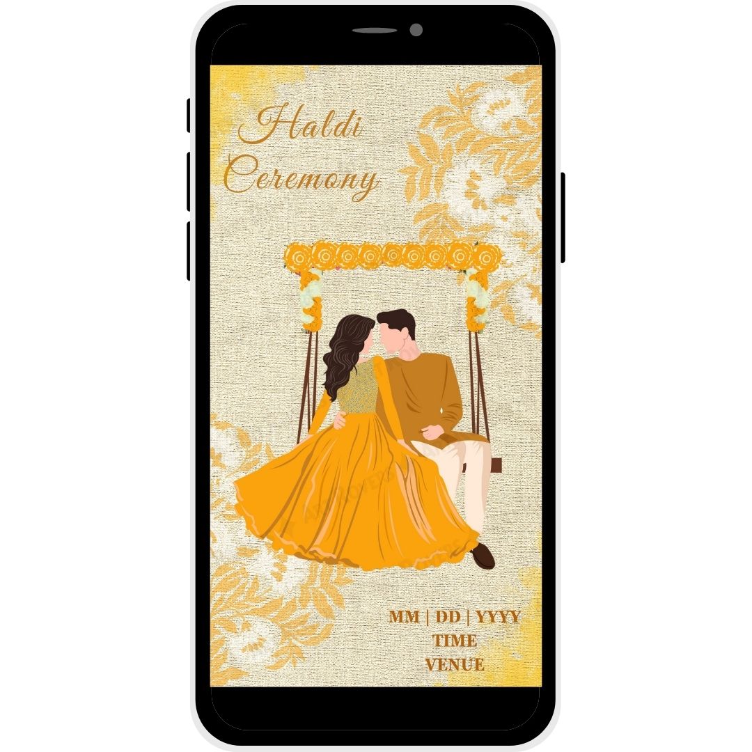 Haldi Ceremony for Royal Charm Muslim Wedding Invitation Card