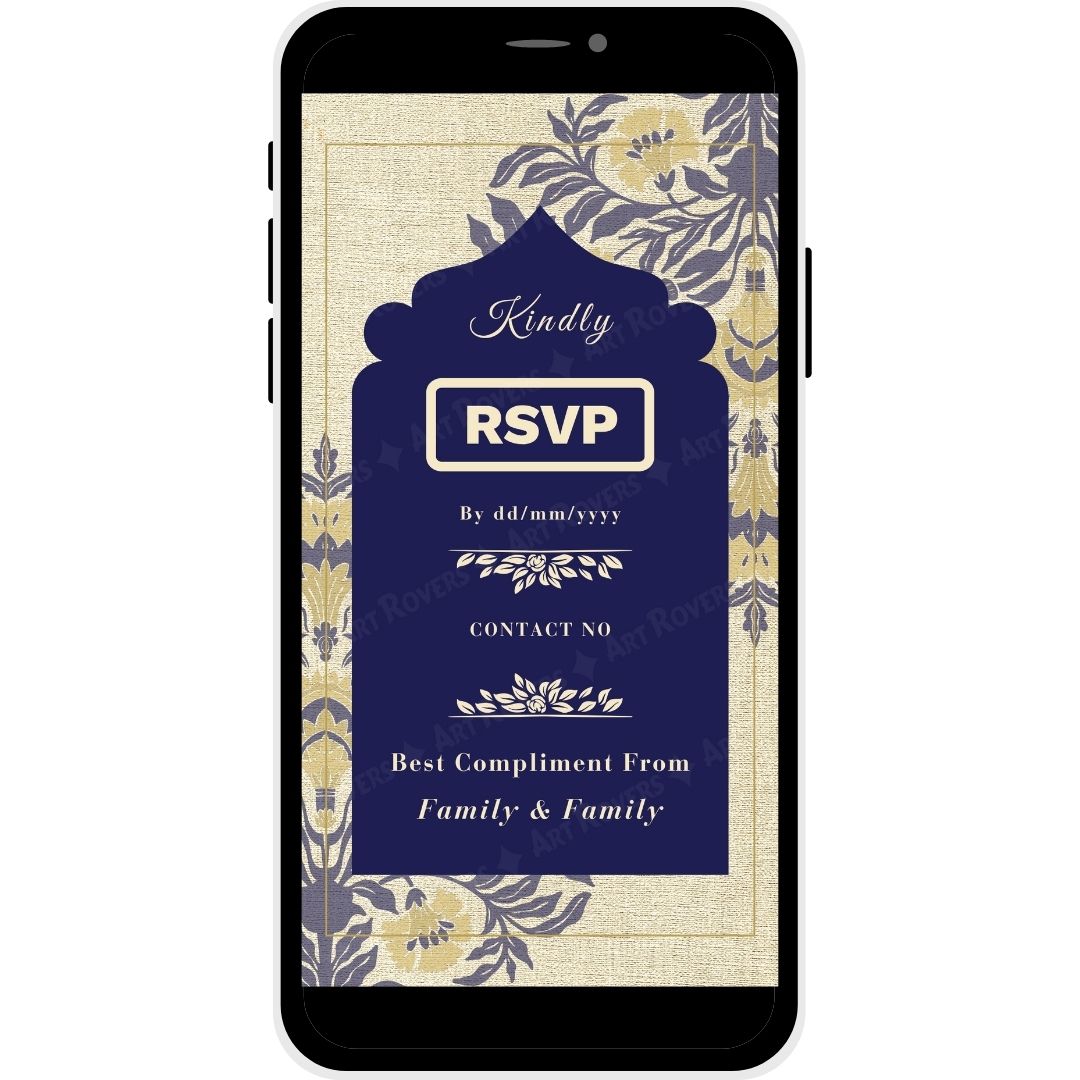 RSVP for Royal Charm Muslim Wedding Invitation Card