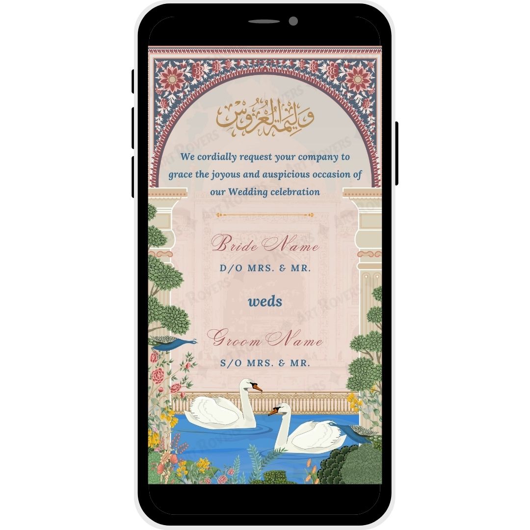 Majestic Harmony wedding invitation - Bride and groom's names section.