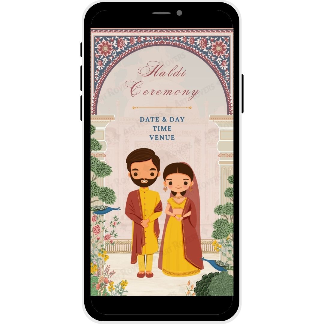 Majestic Harmony Haldi ceremony invitation.