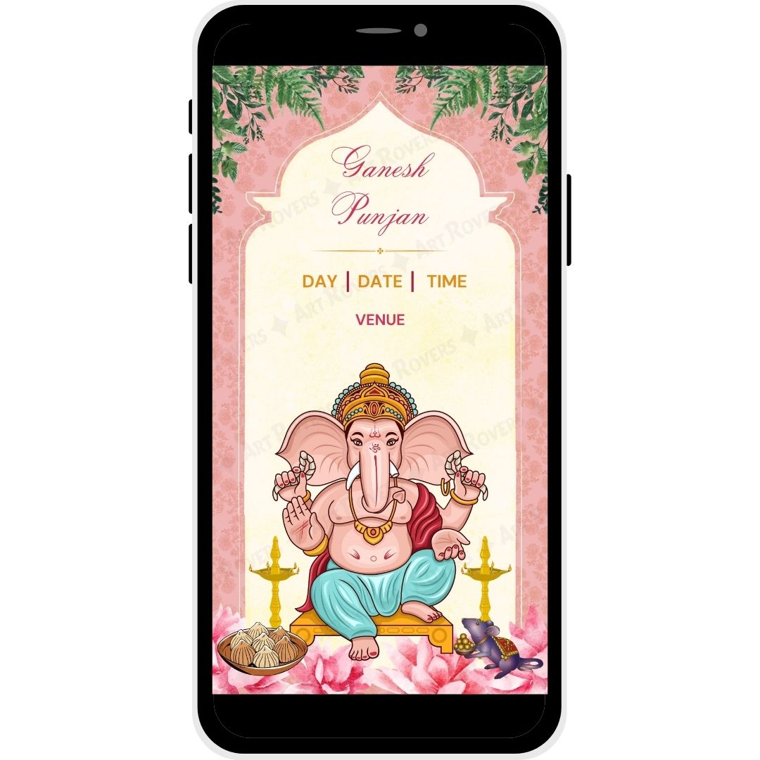 Ganesh Pujan Ceremony - "Heritage Harmony" Rajasthani Wedding Invitation