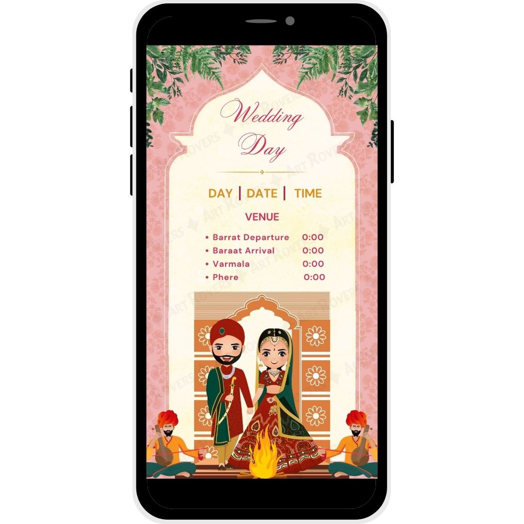 Wedding Day Ceremony - "Heritage Harmony" Rajasthani Wedding Invitation