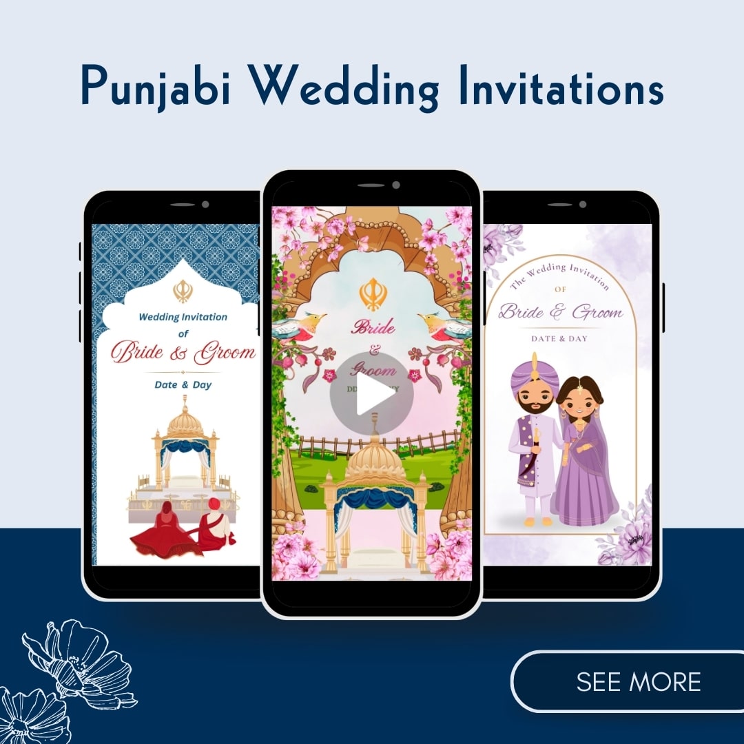 ustomizable Punjabi Wedding Invitation Cards