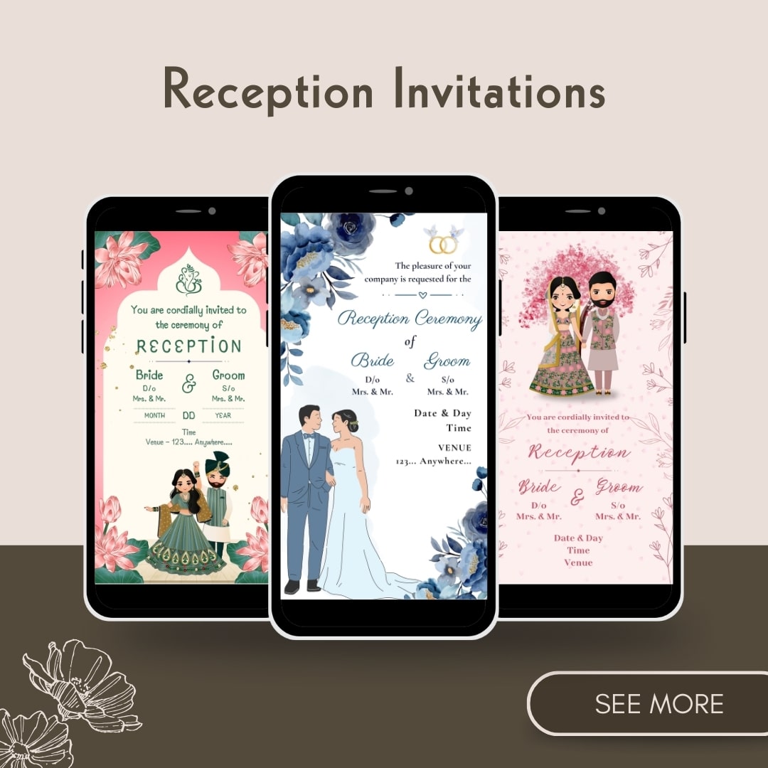 Reception Invitation Cards Collection by Artrovers