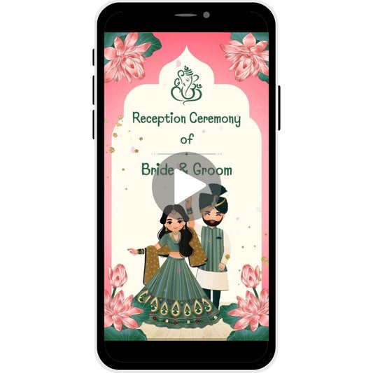 Lotus Serenity Reception Invitation Card