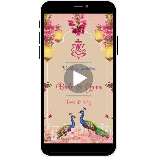 Floral Serenity Hindu Wedding Invitation Video