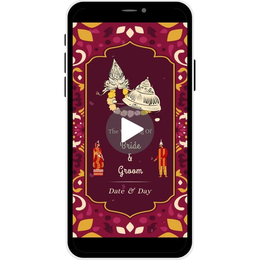 Celestial Union Bengali Caricature Wedding Invitation Video