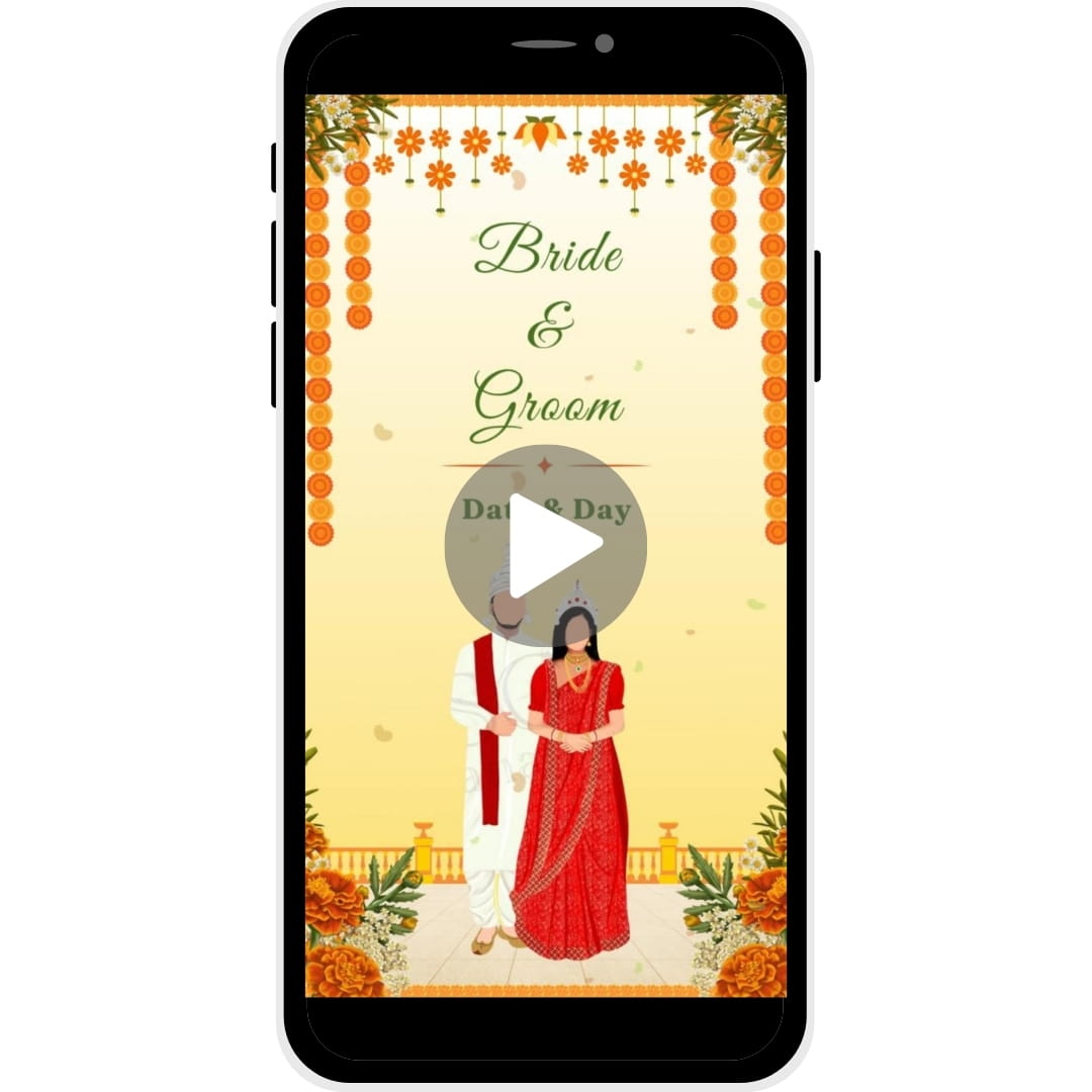 Shubho Milan Bengali Caricature Wedding Invitation Video