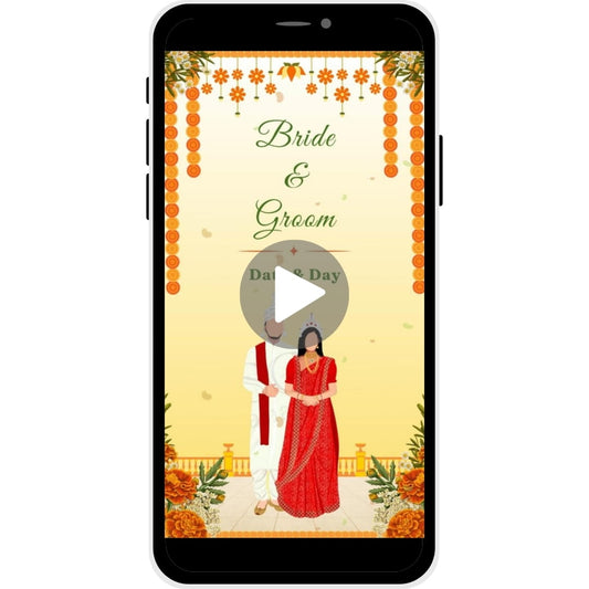 Shubho Milan Bengali Caricature Wedding Invitation Video