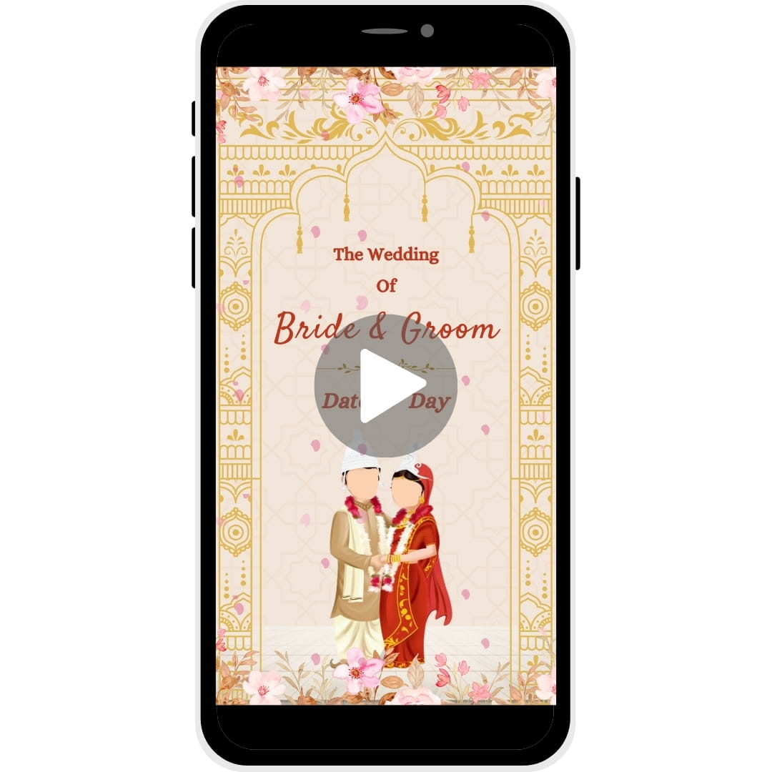 Divine Vows Bengali Caricature Wedding Invitation Video