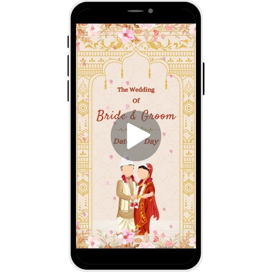 Divine Vows Bengali Caricature Wedding Invitation Video
