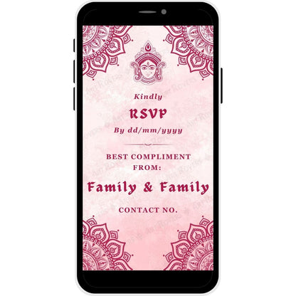 RSVP section of the "Celestial Union" Bengali Wedding Invitation Card