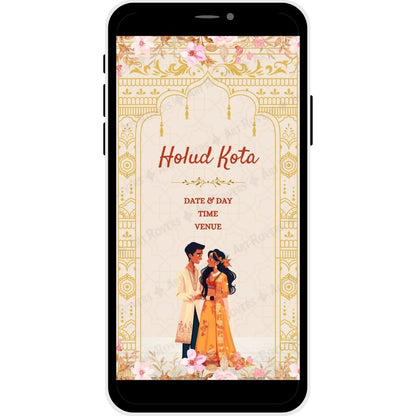 Holud Kota Ceremony on Divine Vows Bengali Wedding Invitation Card