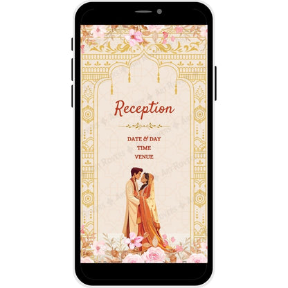 Reception Ceremony on Divine Vows Bengali Wedding Invitation Card