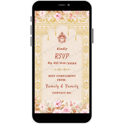 RSVP on Divine Vows Bengali Wedding Invitation Card
