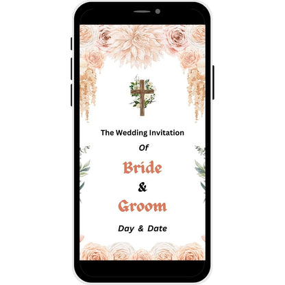 Cover Image of Sacred Love Christian Wedding Invitation Card