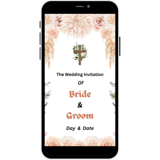 Cover Image of Sacred Love Christian Wedding Invitation Card