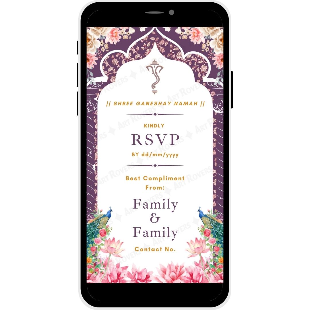 Lotus Harmony Gujarati Wedding PDF Invitation - RSVP Section