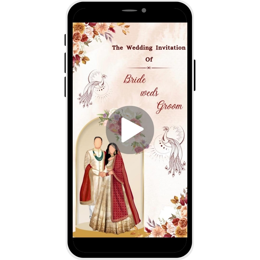 Blossoming Traditions Caricature Wedding Invitation Video