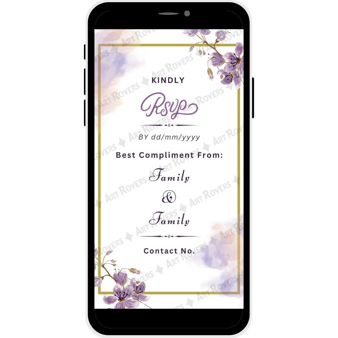 Customizable RSVP section on the Floral Charm Hindu wedding invitation PDF card.