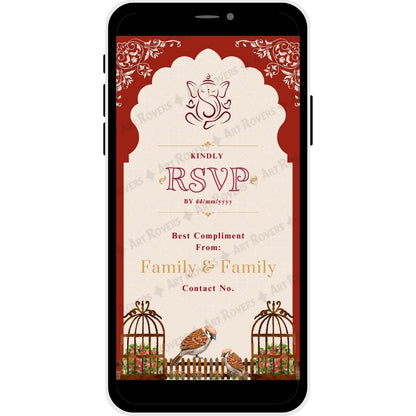 Customizable RSVP section on Timeless Traditions Hindu wedding PDF invitation card."