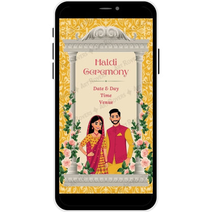 Haldi Ceremony Invitation - Royal Unity Wedding Card