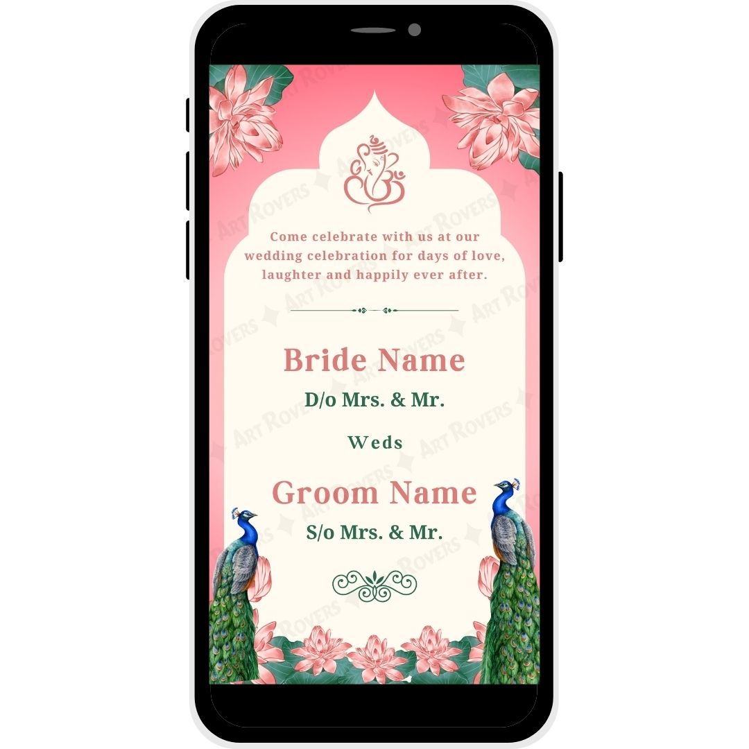Blissful Union Bride and Groom Names Kannada Invitation