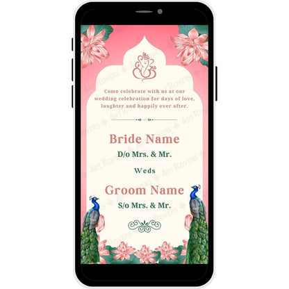 Blissful Union Bride and Groom Names Kannada Invitation