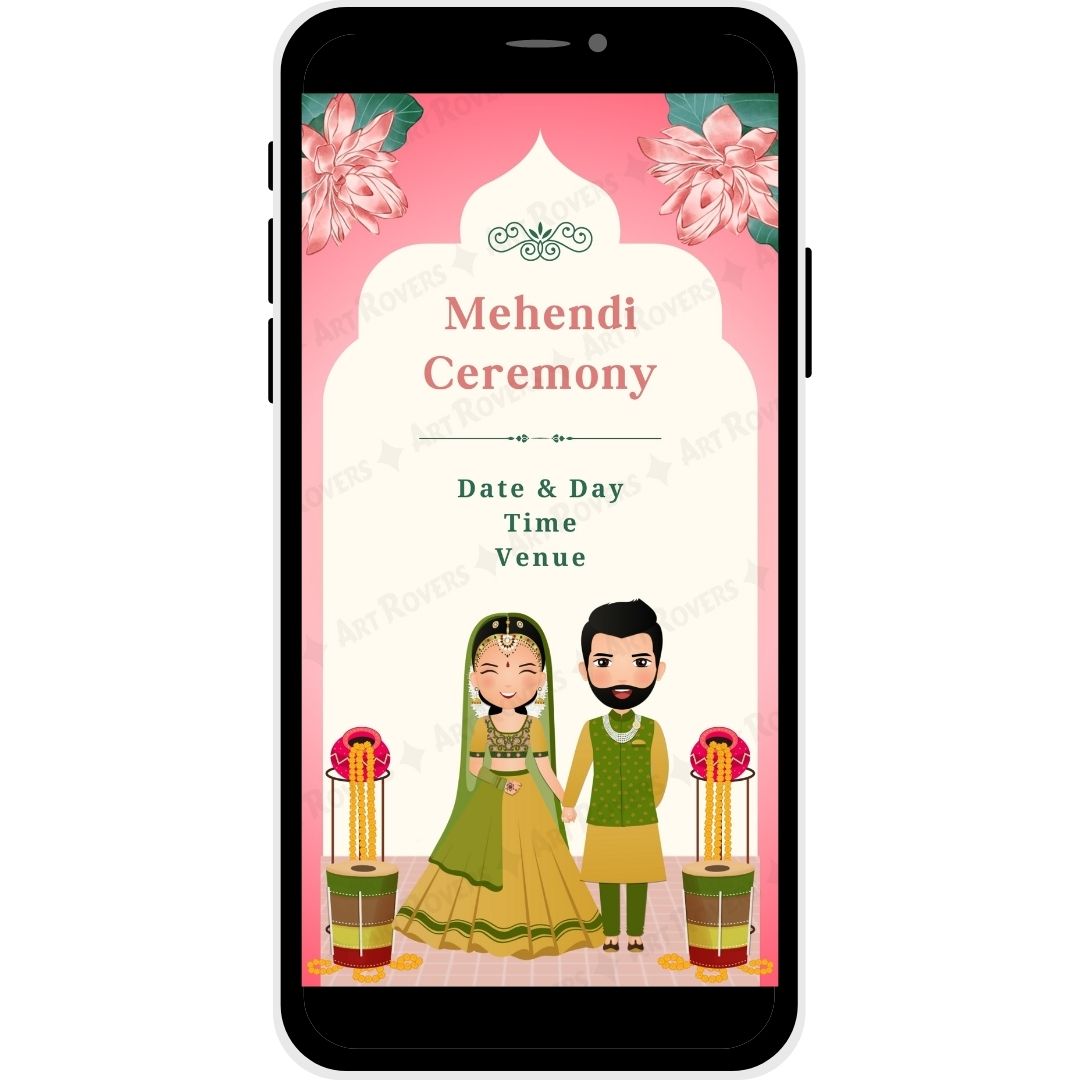 Blissful Union Mehendi Ceremony Invitation