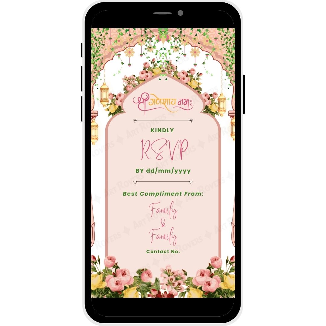 RSVP section for Floral Heritage Marathi Wedding Invitation