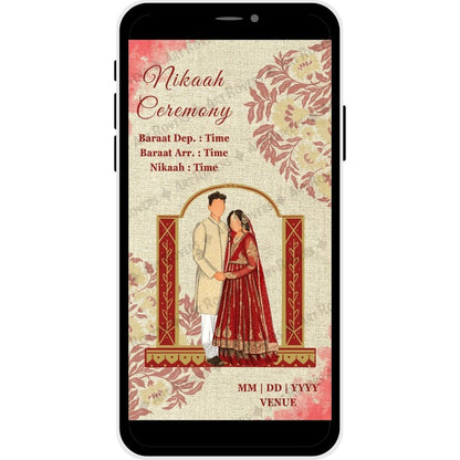 Nikaah Ceremony for Royal Elegance Muslim Wedding Invitation Card