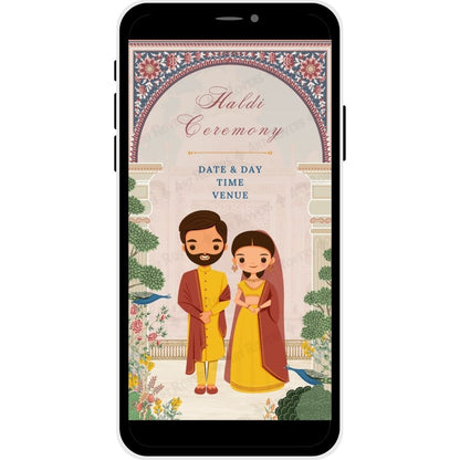 Majestic Harmony Haldi ceremony invitation.