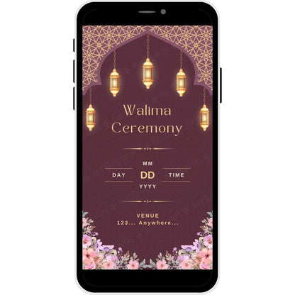 Walima Ceremony section of Royal Heritage Muslim Wedding Invitation.