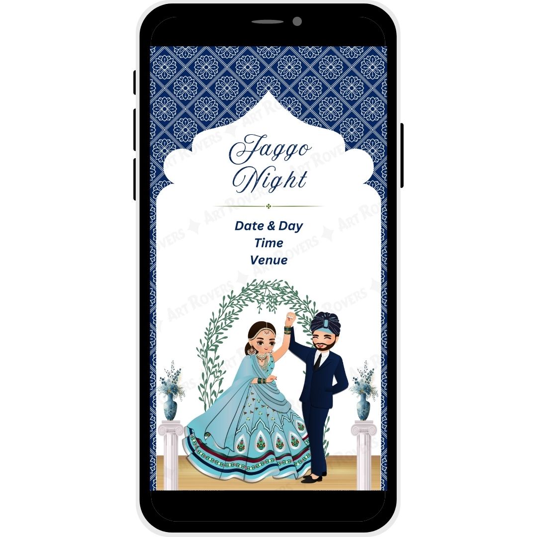 Sapphire Traditions – Jaggo Night with Bride & Groom Illustration