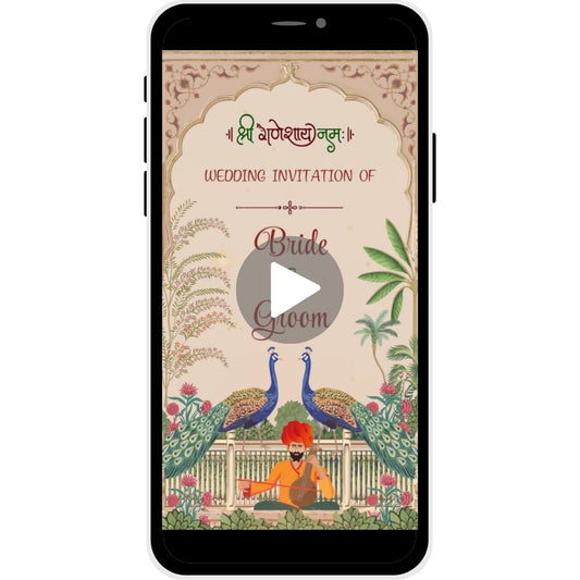 Royal Celebration Caricature Wedding Invitation Video