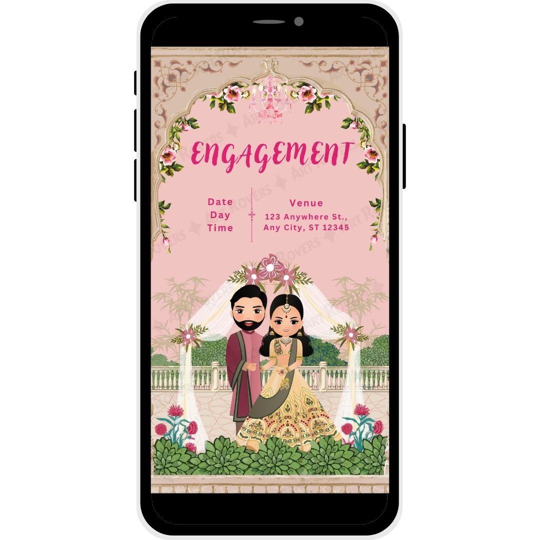 Engagement Ceremony Invitation - Royal Celebration Rajasthani Wedding