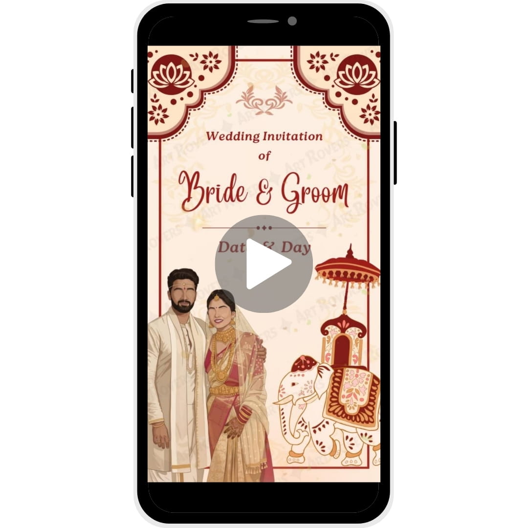 Royal Elegance Kannada & Malayalam Caricature Wedding Invitation Video