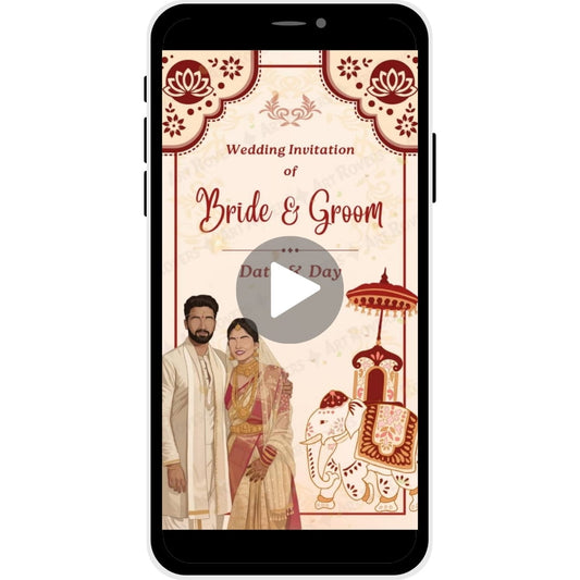 Royal Elegance Kannada & Malayalam Caricature Wedding Invitation Video