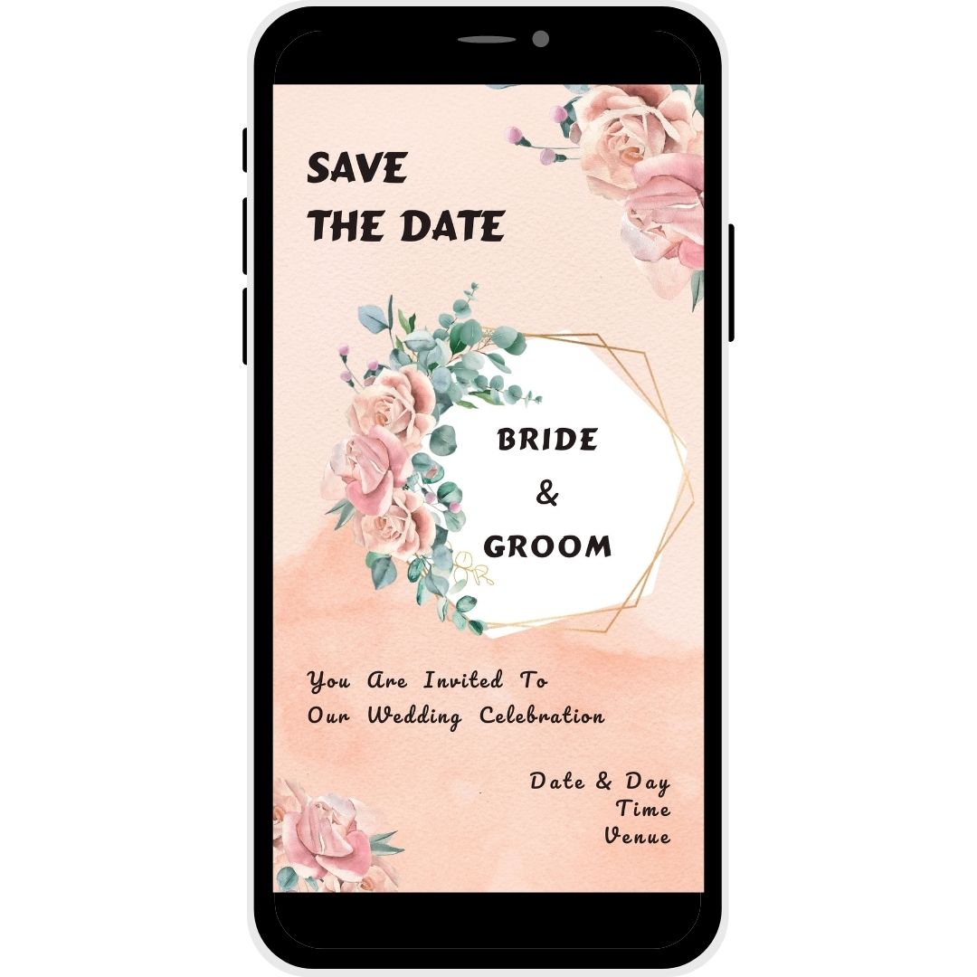 Save the Date invitation card named Pastel Bliss, featuring pastel colors and floral accents, ideal for a romantic wedding announcement.