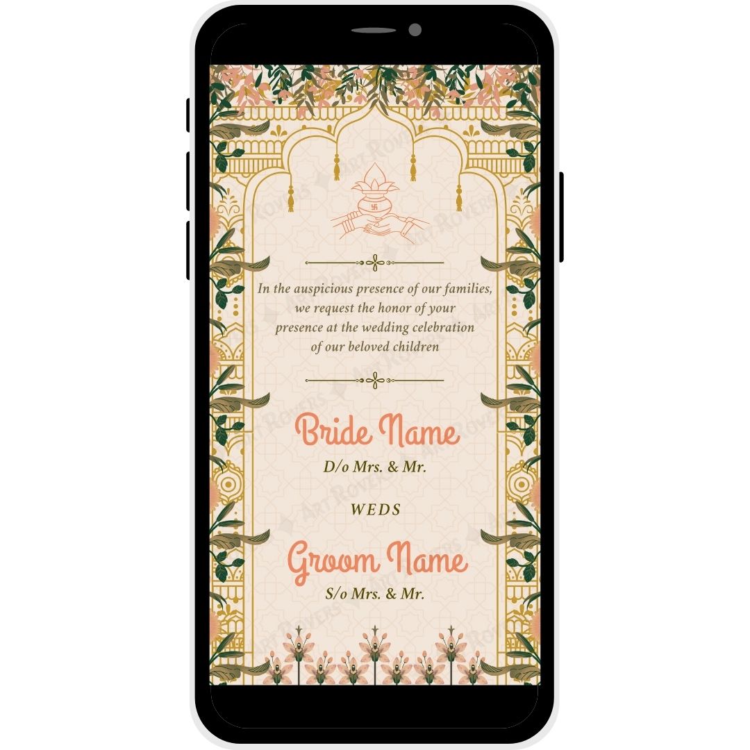 Bride and Groom Name Customization on Sacred Promise Invitation