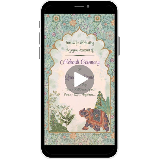 Majestic Garden Mehendi Ceremony Invitation Video for Groom