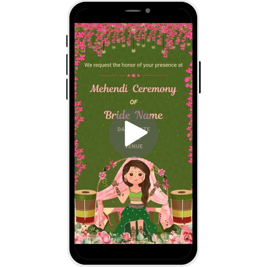 Palatial Bliss Mehendi Ceremony Invitation Video for Bride