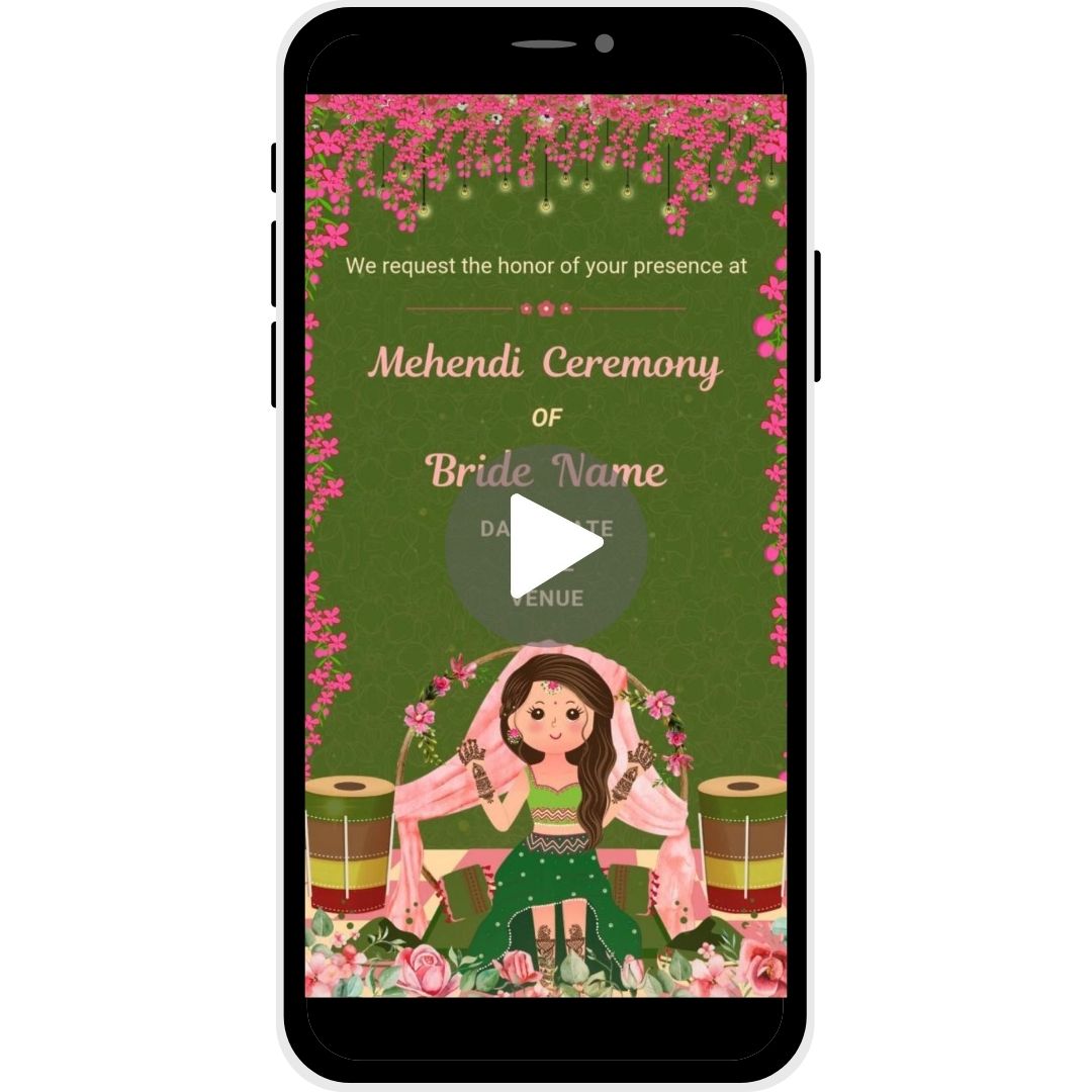 Palatial Bliss Mehendi Ceremony Invitation Video for Bride